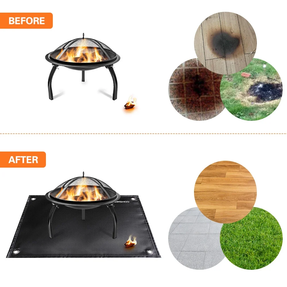 Heat insulating pad, Stove Heat Pad Under Pit Deck Patio Ember Mat Pit Stove Mat Pad Fire Mat Mat Pad Deck Patio Ember Wood Stove Bbq Under Mat Fire Wood Stove