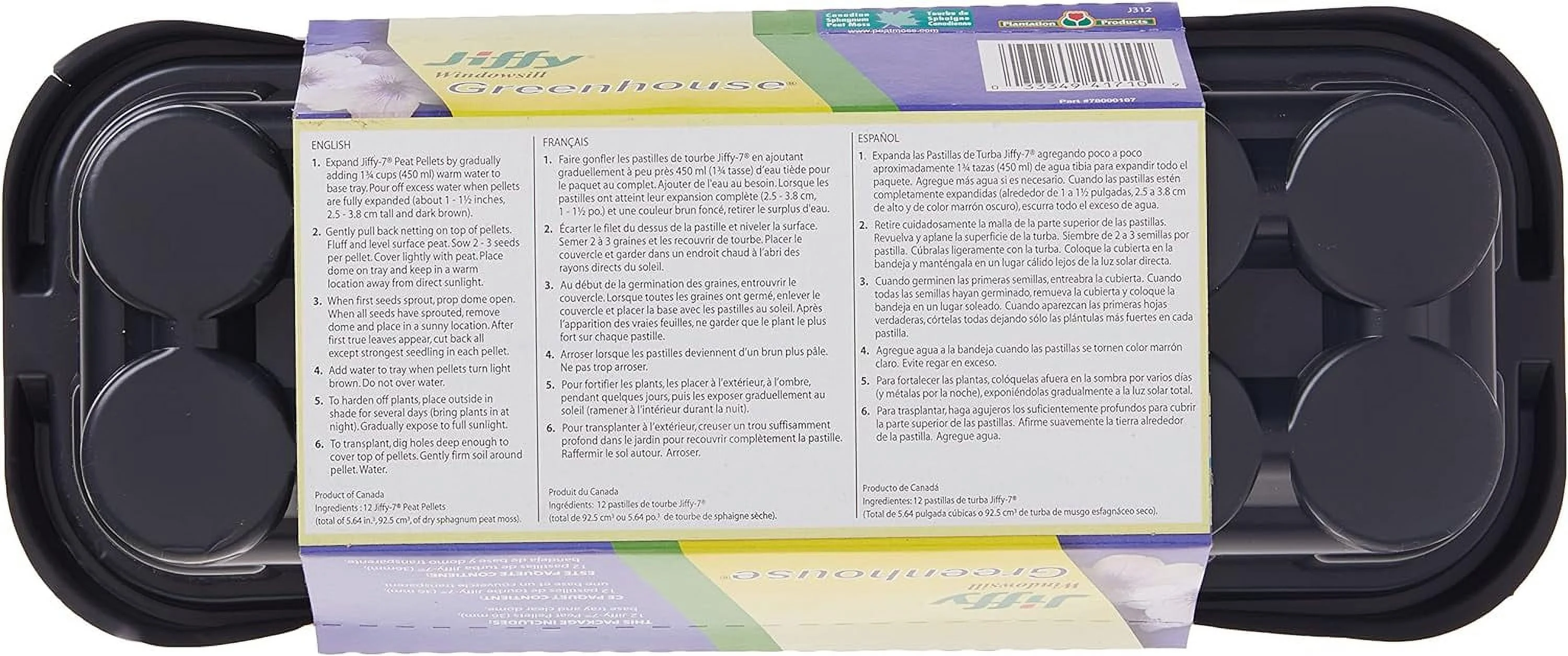 100055694 J312 12Pel Wndwsll Greenhouse, Mini, Black With Clear Dome