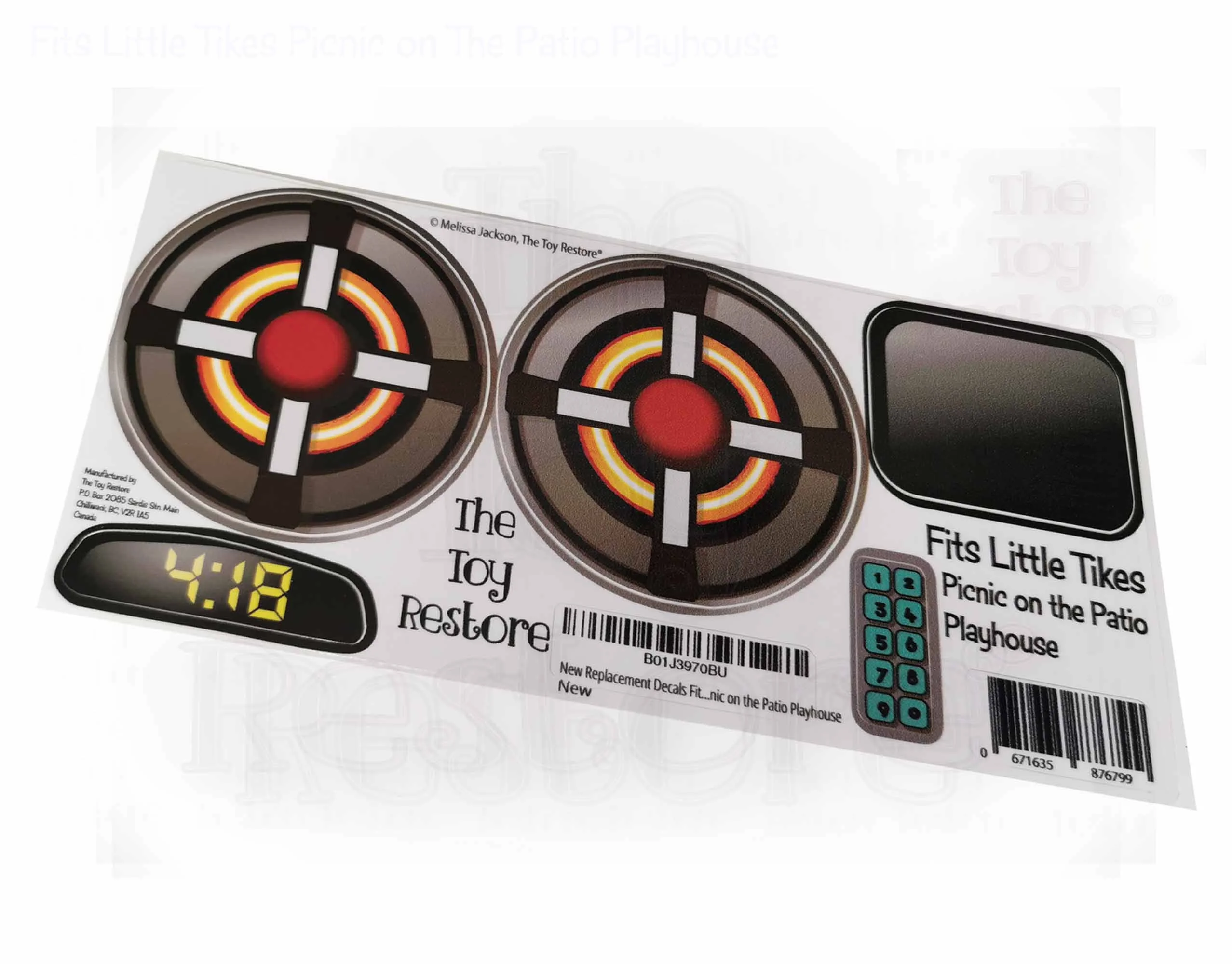 The Toy Restore Replacement Stickers fits Little Tikes Picnic on the Patio Playhouse Cubby Kids House