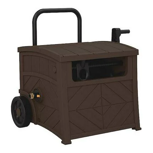 Garden Hose Reel, Cabinet, 12 in, Resin