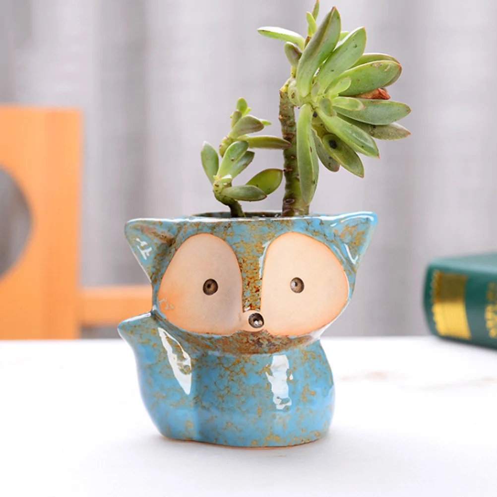 Guichaokj 4PCS Style Ceramic Flower Pot Mini Succulent Plant Flower Pot Straight Round Potting Pot Household Flower Container without Plant (Blue, Green, Yellow and Purple)