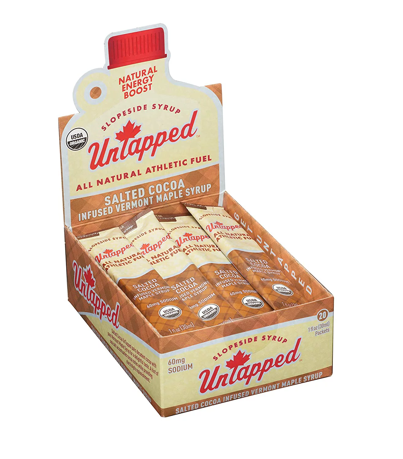 Salted Cocoa Infused Vermont Maple Syrup - Individually Packaged (1floz) - Box of 20