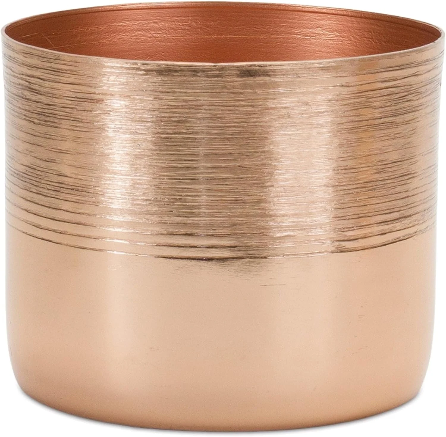 Etched Copper Metal Planter (Set of 2) Brown