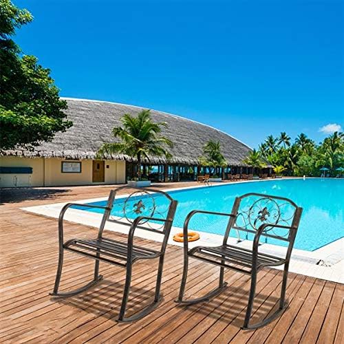 Flat Tube Single Rocking Chair Bronze Color