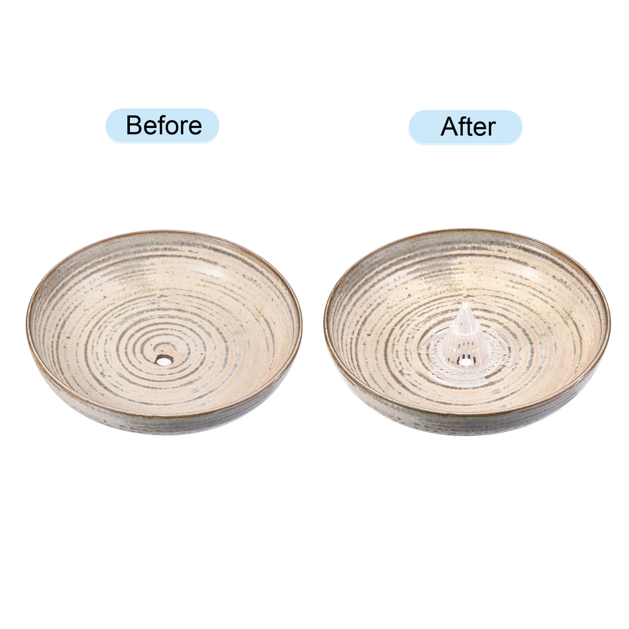 Uxcell Plastic Flower Pot Hole Mesh Pad Cone Shape Plants Bottom Grid Drainage Screen, 74x74x54mm White Pack of 12