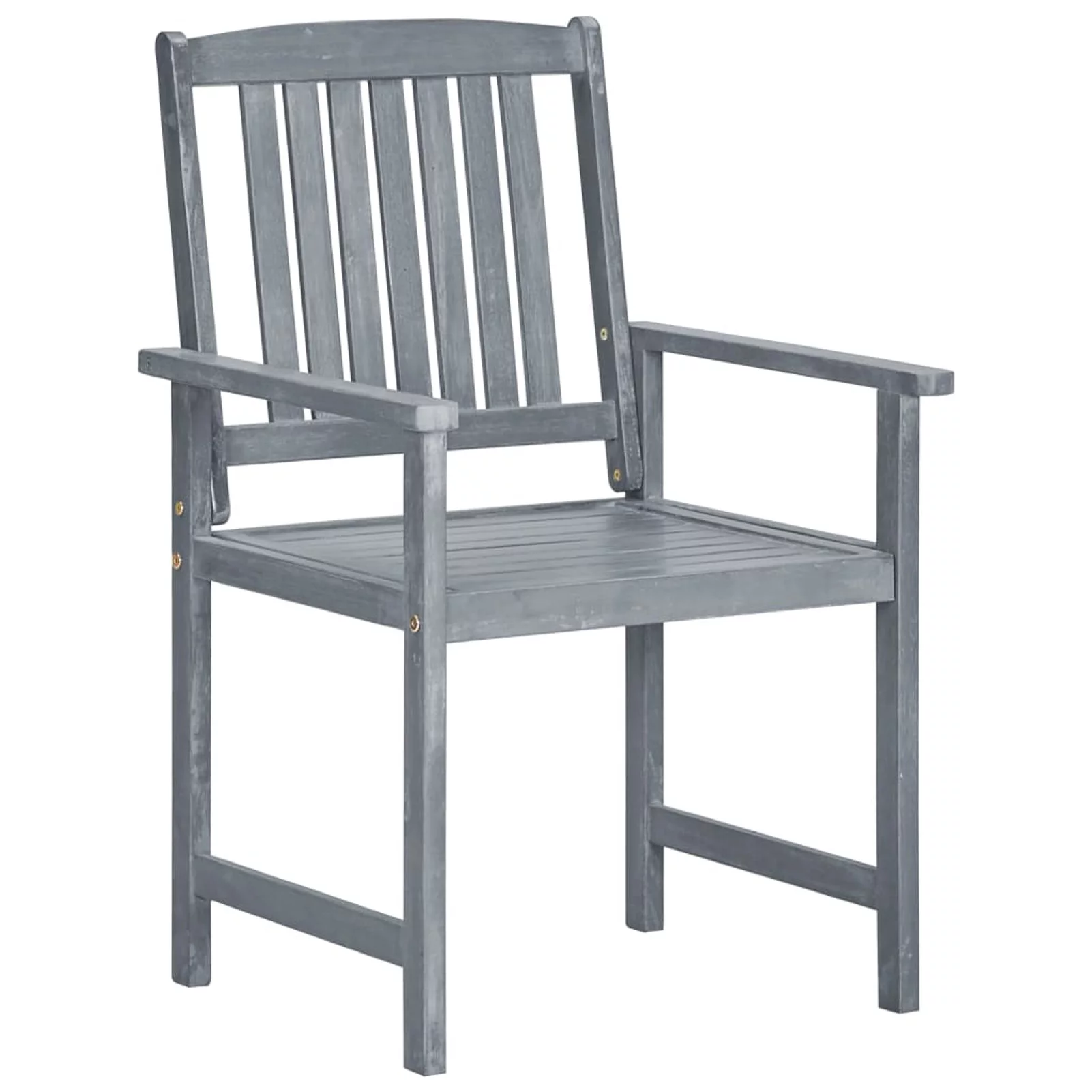 Suzicca Patio Chairs with Cushions 4 pcs Gray Solid Acacia Wood