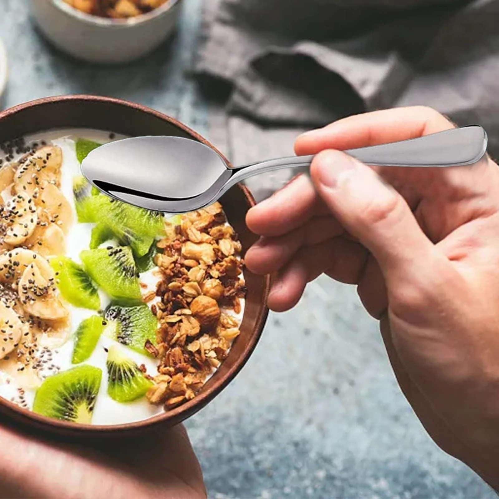 SIfdSeng Stainless Steel Tableware Border Western Fork Spoon Dessert Coffee Spoon Hotel Beef Steak Fork Father's Day Gifts for Dad Mens Fathers Day Gift Ideas Fathers Day Bulk Gifts for Employees