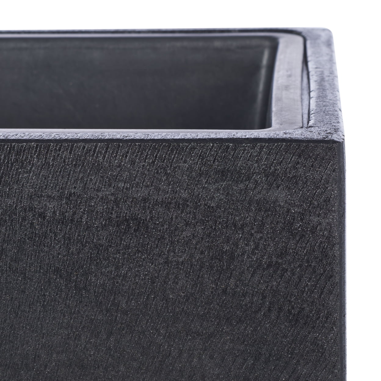 SAFAVIEH Larlen Concrete Modern Solid Round Patio Planter, Black