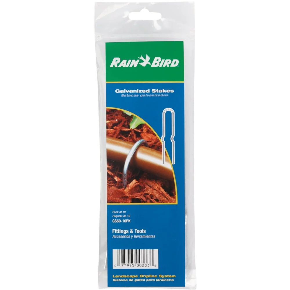 2 PK, Rain Bird GS50/10PS-Rain Bird 1/2 In. Tubing Galvanized Steel Stake (10-Pack)