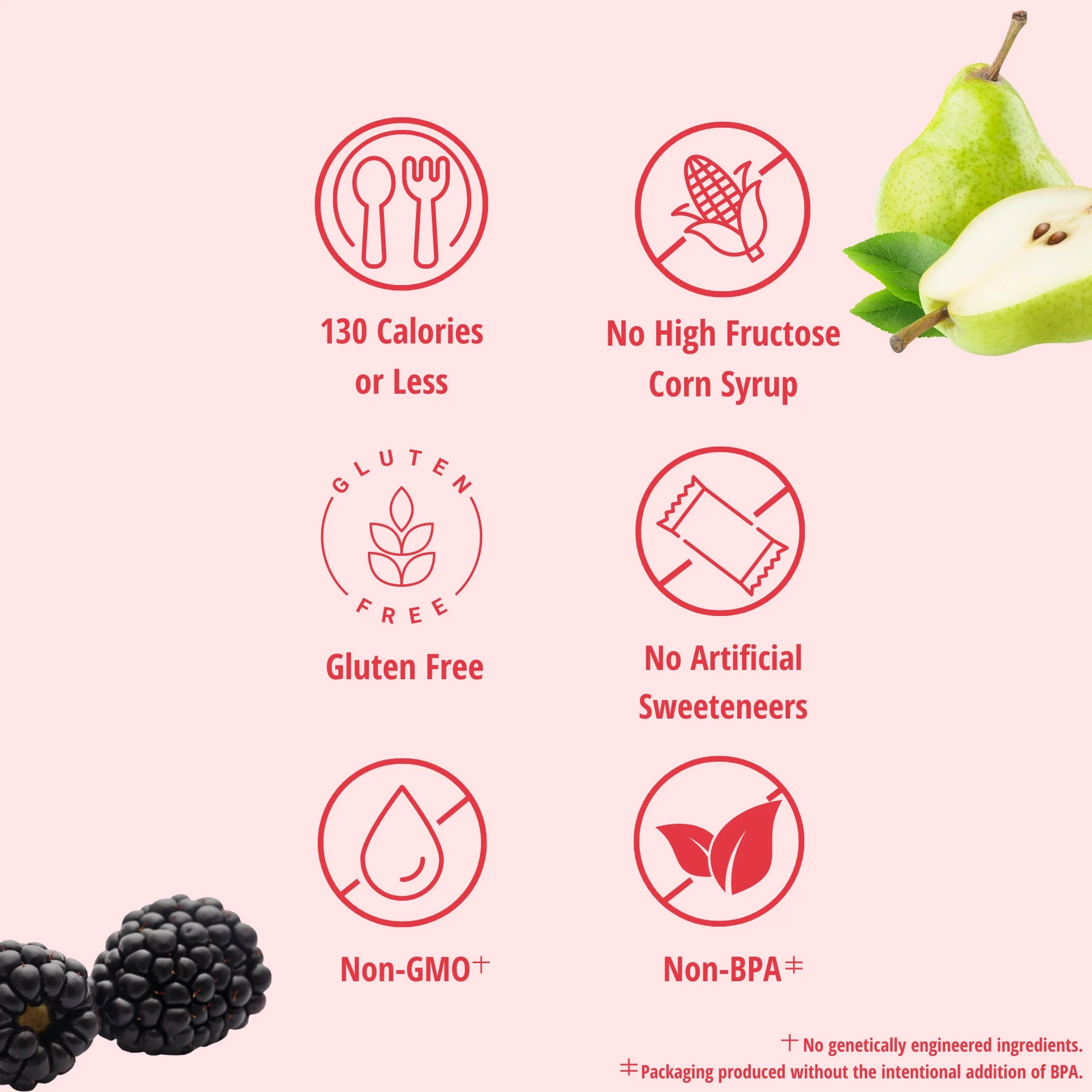 (2 Cups) Del Monte Fruit & Chia Pear & Blackberry Fruit Cups, 7 oz