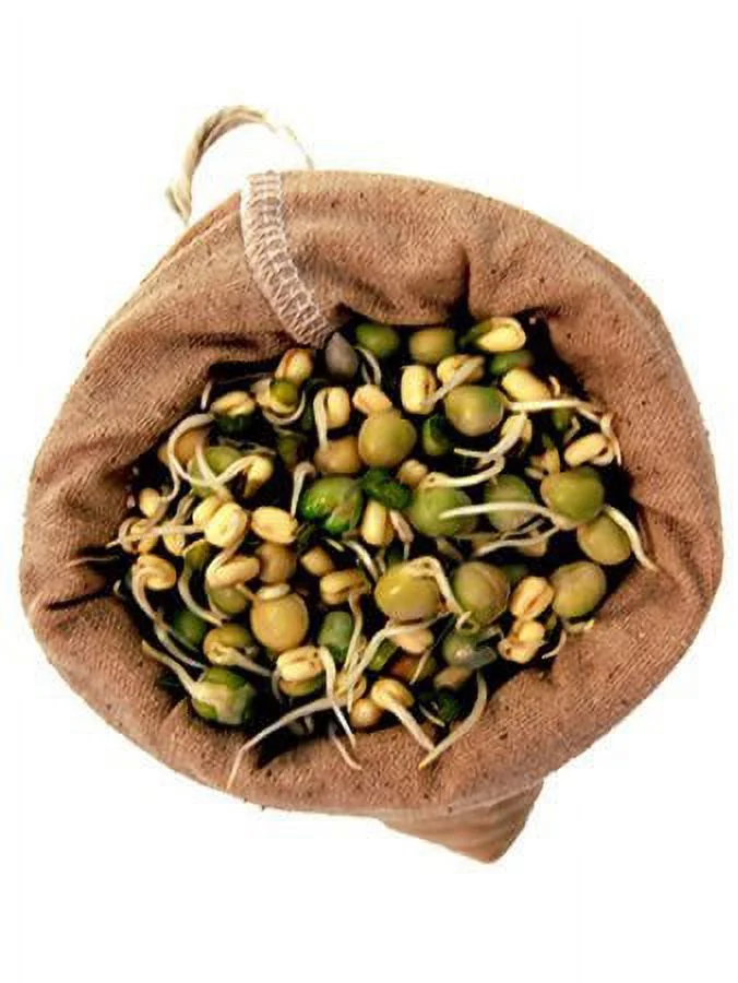 Handy Pantry Sprout Sack Combo Pack - Certified Organic - Sprouting Bag Plus Green Pea & Mung Bean Seeds