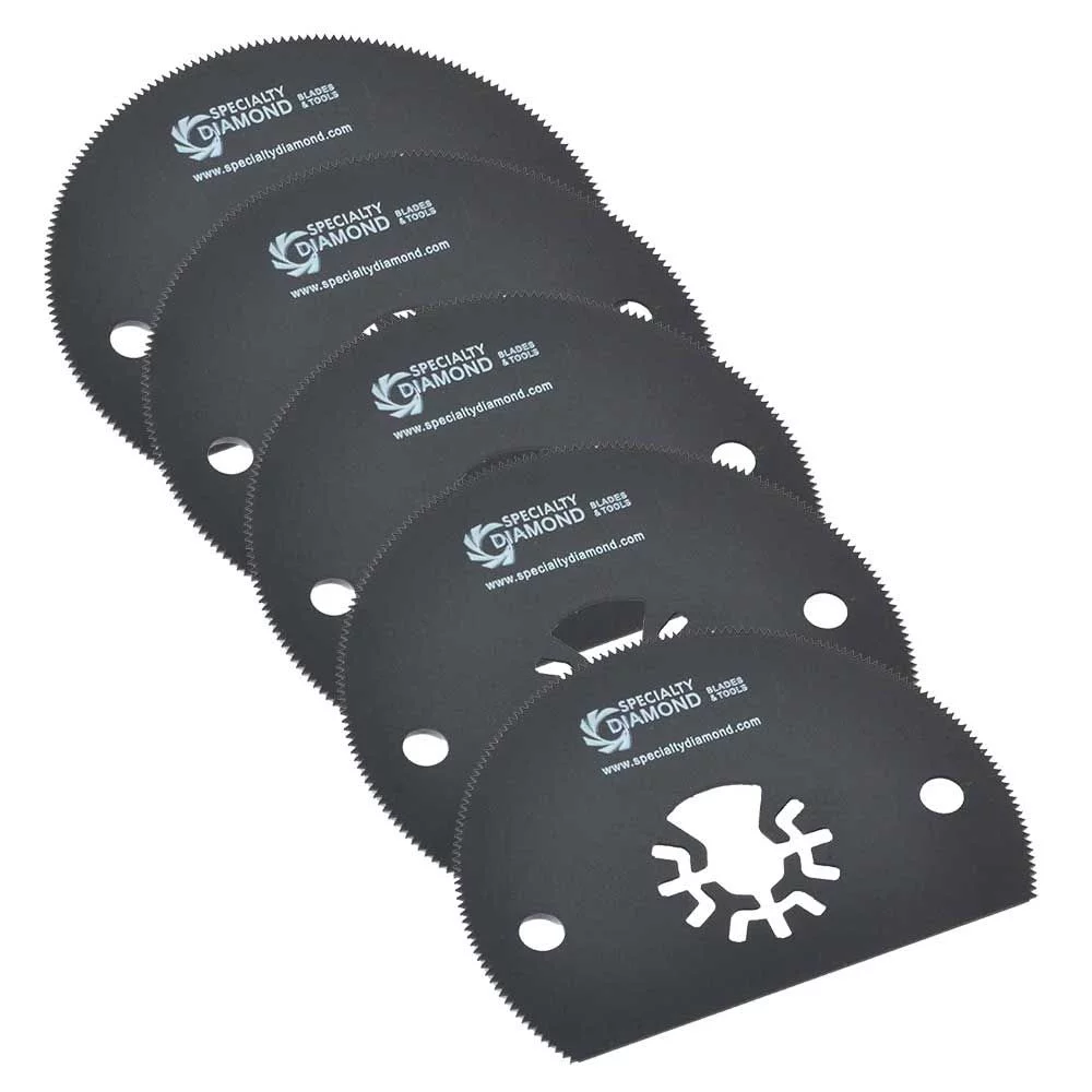 Versa Tool MB5I 80mm HSS Semi-Circular Multi-Tool Saw Blades 5/Pk Fits Fein Multimaster, Dremel, Bosch, Craftsman, Ridgid Oscillating Tools