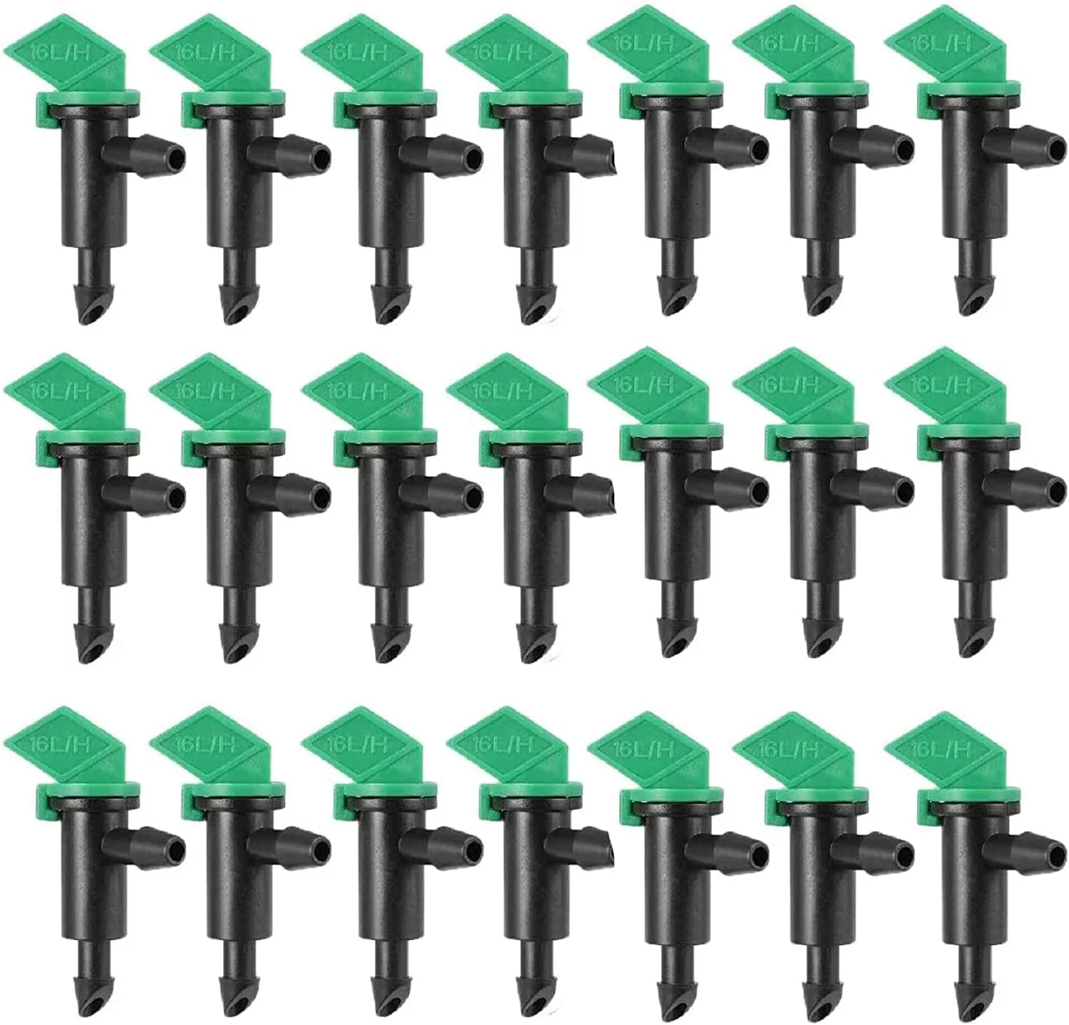 200 Pack 4GPH Drip Emitter Irrigation Drip Emitters Garden Flag Irrigation Dripper 16L/H Emitter Sprinkler Drippers for 4mm/7mm Hose for Home Garden Lawn(Green)
