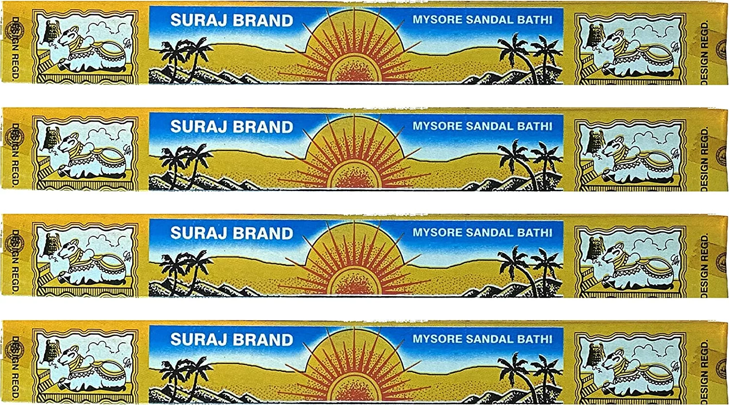 Suraj Stress Relief Sandalwood Incense - Mysore Sandal Bathi. Sold by 12 Packs