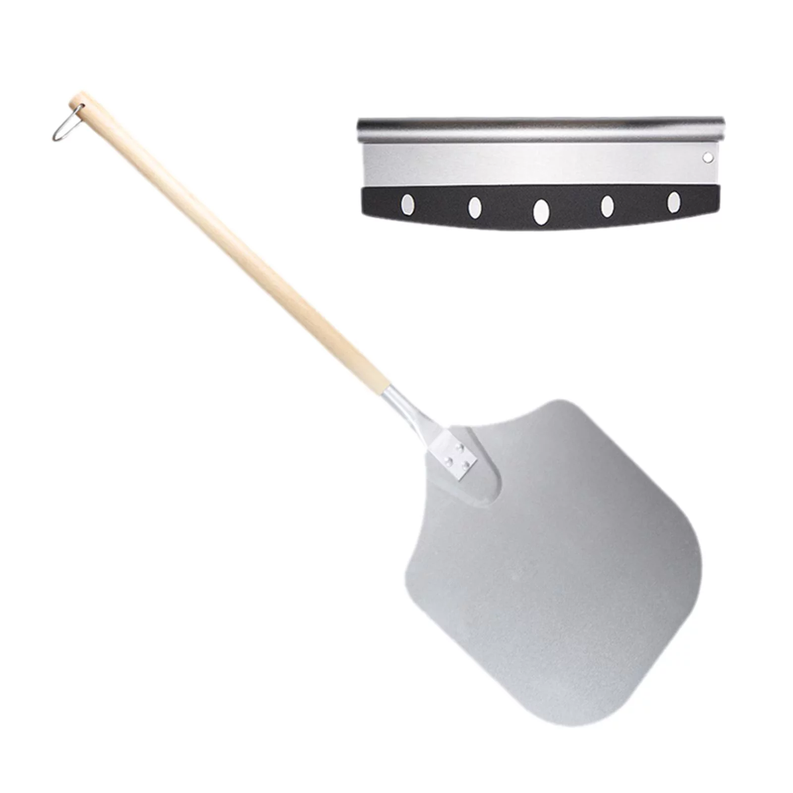 Aluminum Alloy 35inch Pizza Peel with Wood Handle Spatula Shovel