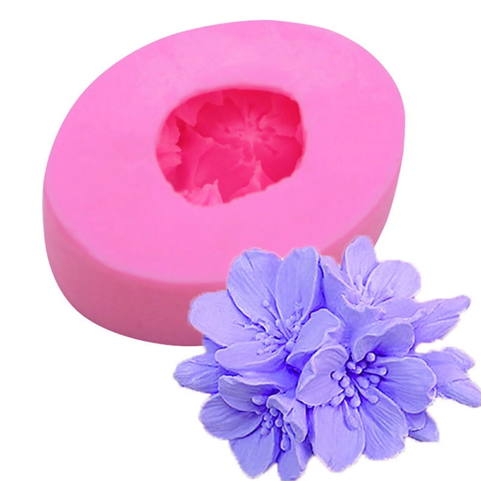 1Pc Peach Blossom Silicone Mold for Making Flower Fondant DIY Handmade Cake Decorating Sugarcraft Mould Silicon Mold Tools