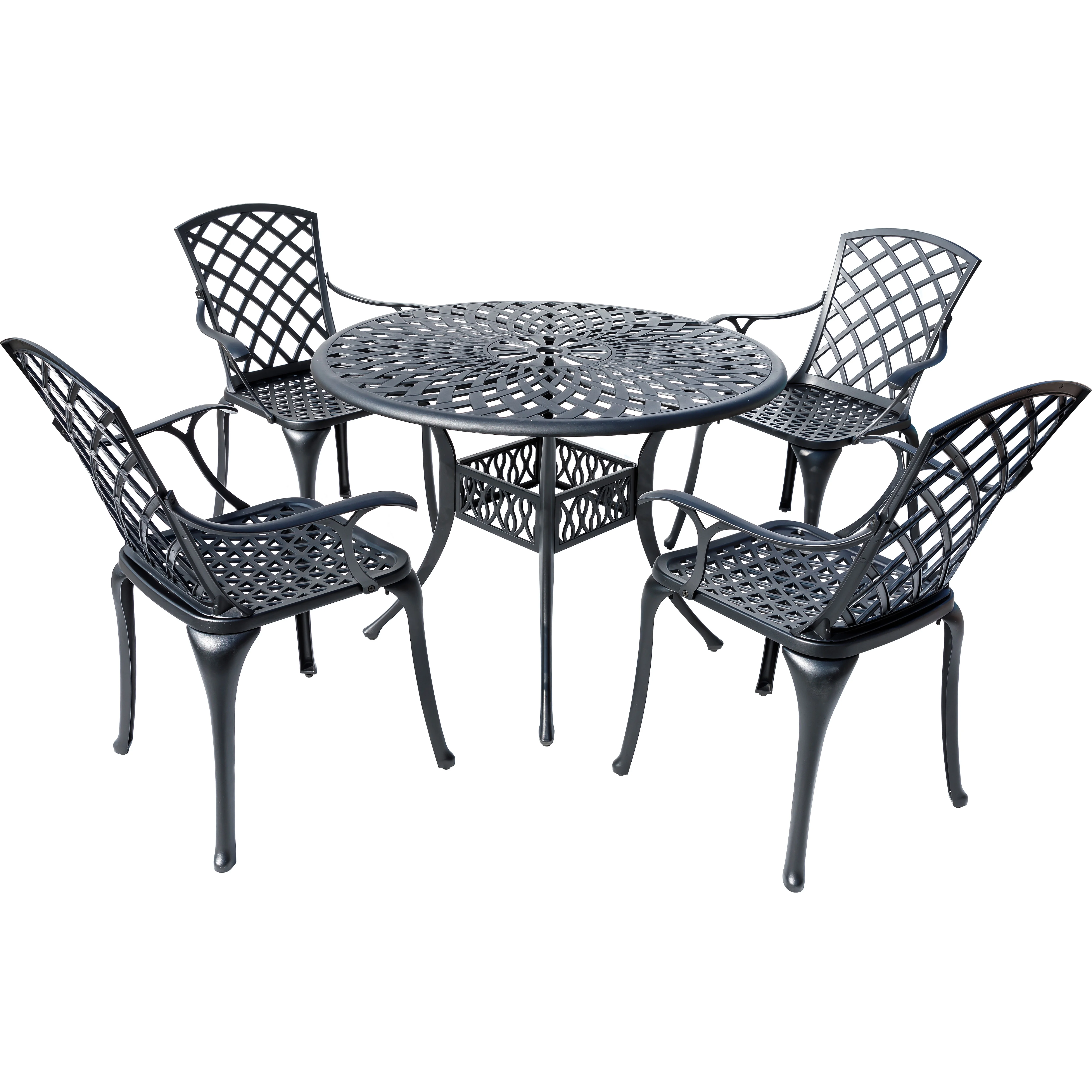Timeless Beauty- Stylish Cast Aluminium Bistro Set in Black