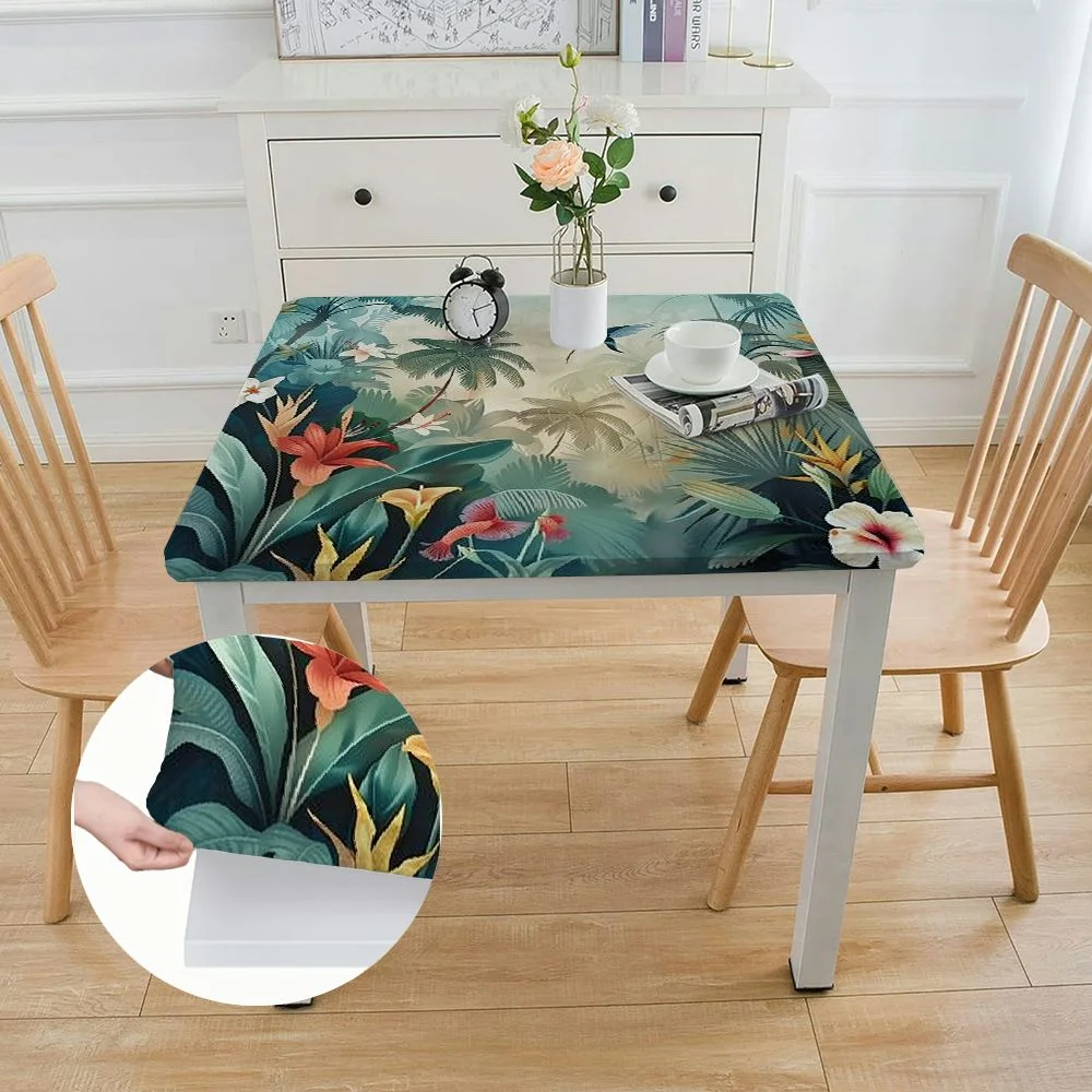 QCPP Flower Plant Leaves Trees Sunset Road Ink Wash Nature Landscape Summer Fall Spring Great for Home Kitchen/Parties/Holiday Dinner white