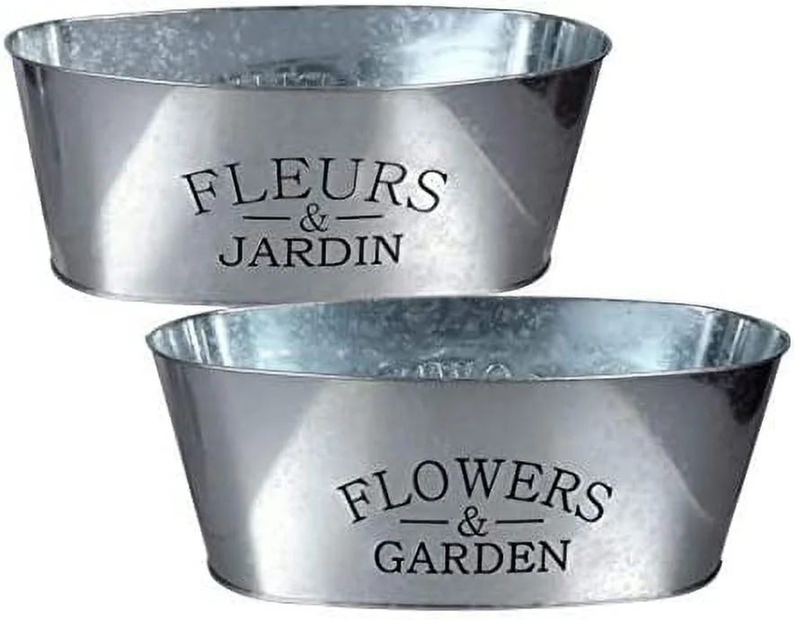 2 Pack - Oval Galvanized 