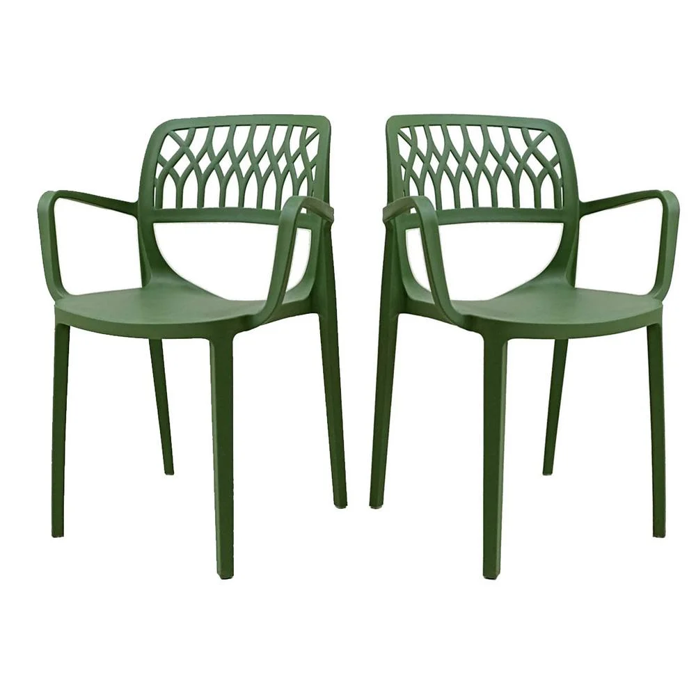 Rainbow Outdoor Elsa Set of 2 Stackable Armchair-Green