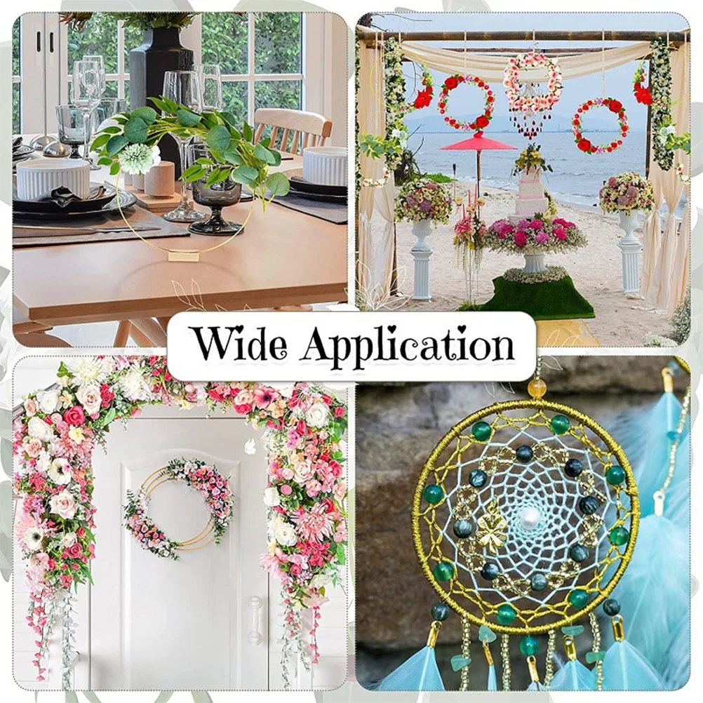 Qumonin Macrame Hoop Rings DIY Crafts Supplies Metal Wreath Frame