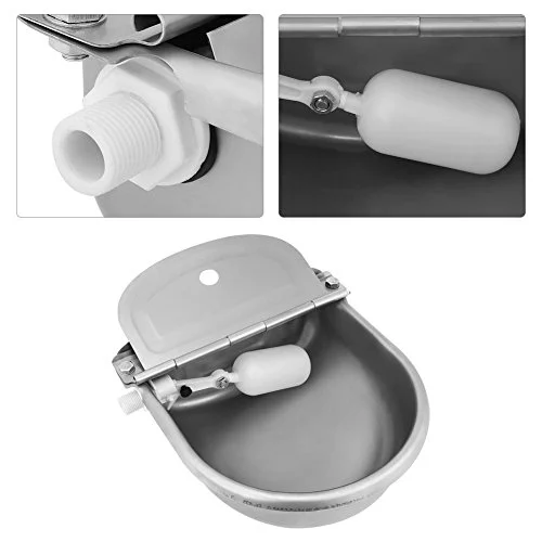 Cocoarm Automatic Water Bowl for Dogs, Automatic Waterer for Livestock Goat Waterer Bowl Stainless Steel Automatic Horse Drinking Bowl with Float Valve Cattle Water Trough for Sheep Pig Pet Dog