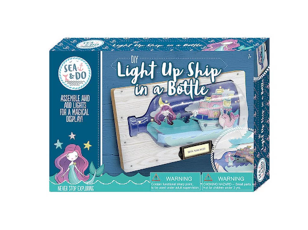 Bright Stripes Sea & Do Make a Light-Up Ship in a Bottle Craft Activity Kit