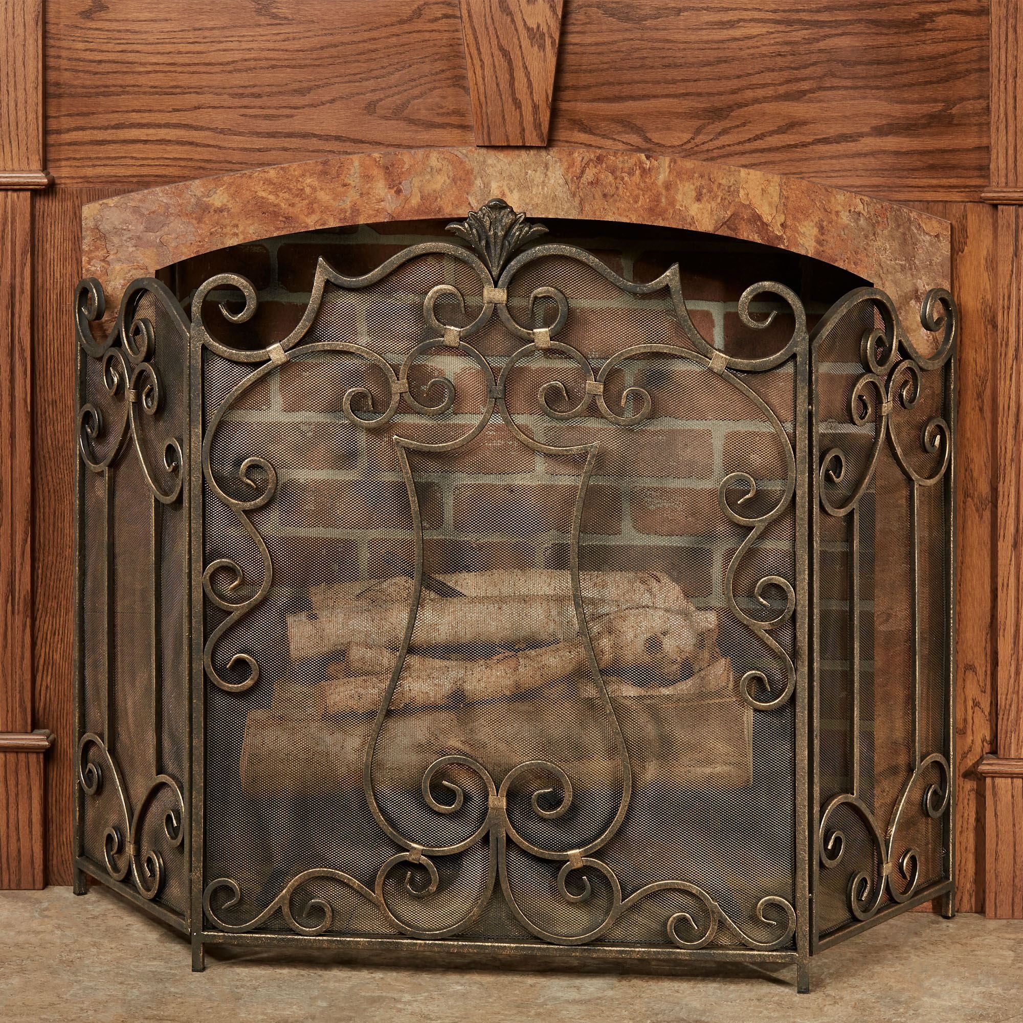 Belleville Fireplace Screen Antique Bronze