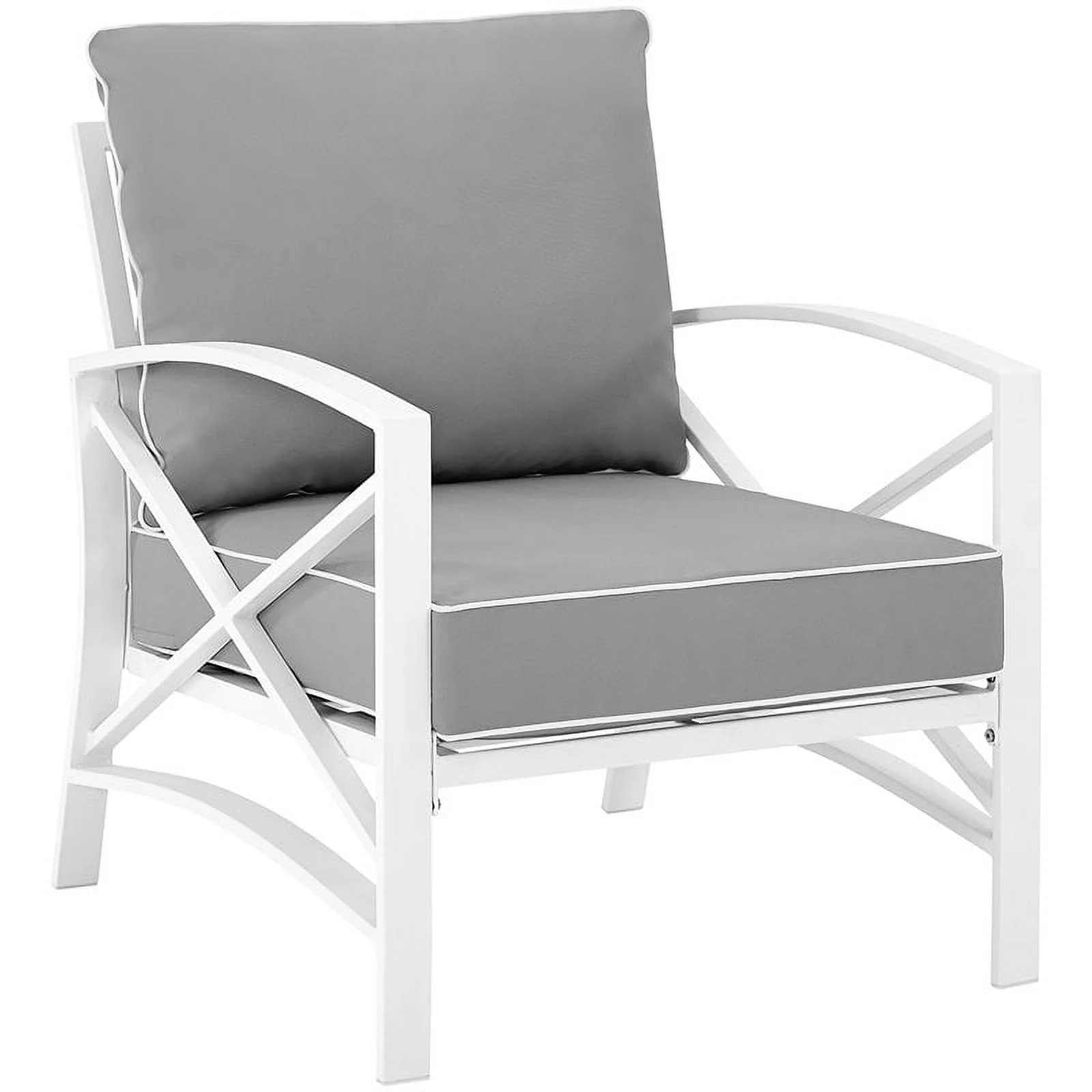 Afuera Living Taditional Patio Arm Chair in Gray and White