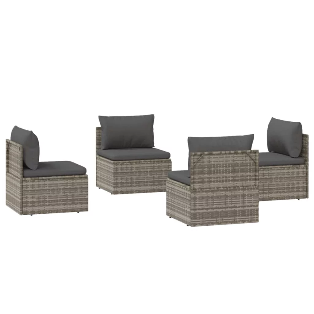 Aibecy Patio Middle Sofas 4 pcs Gray 22.4