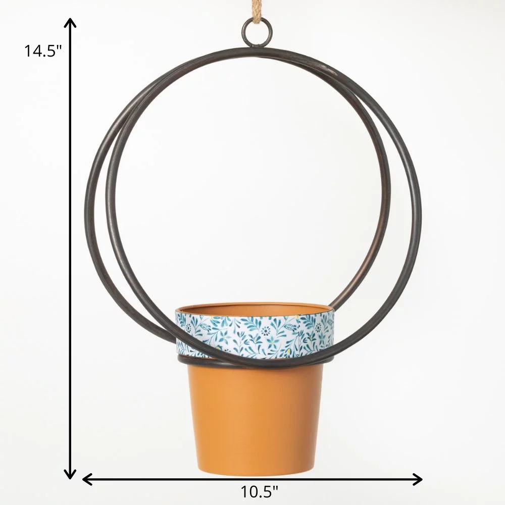 Sullivans Hanging Metal Ring Metal Planter 14.5