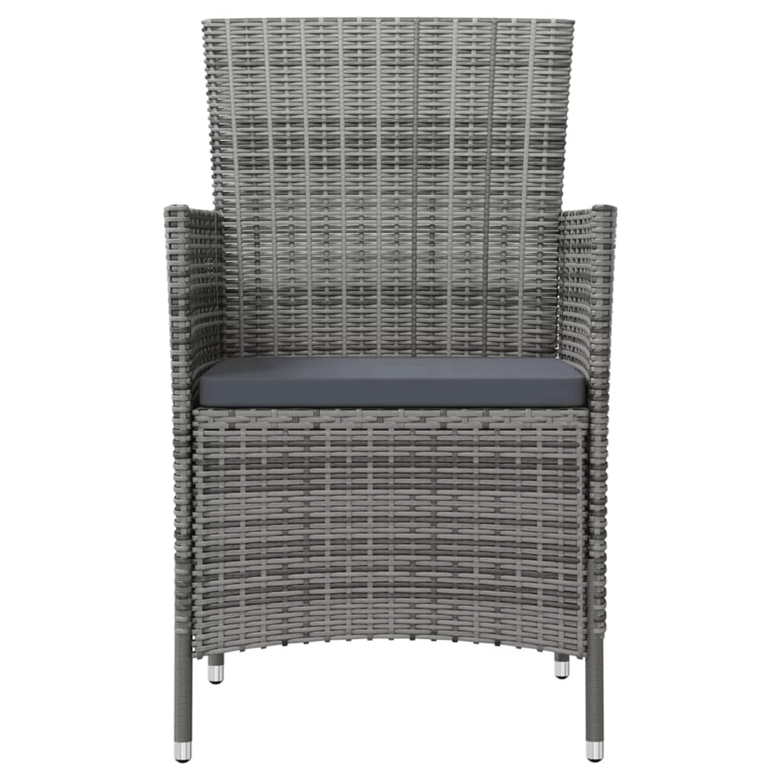 Aibecy Patio Chairs with Cushions 4 pcs Poly Rattan Gray