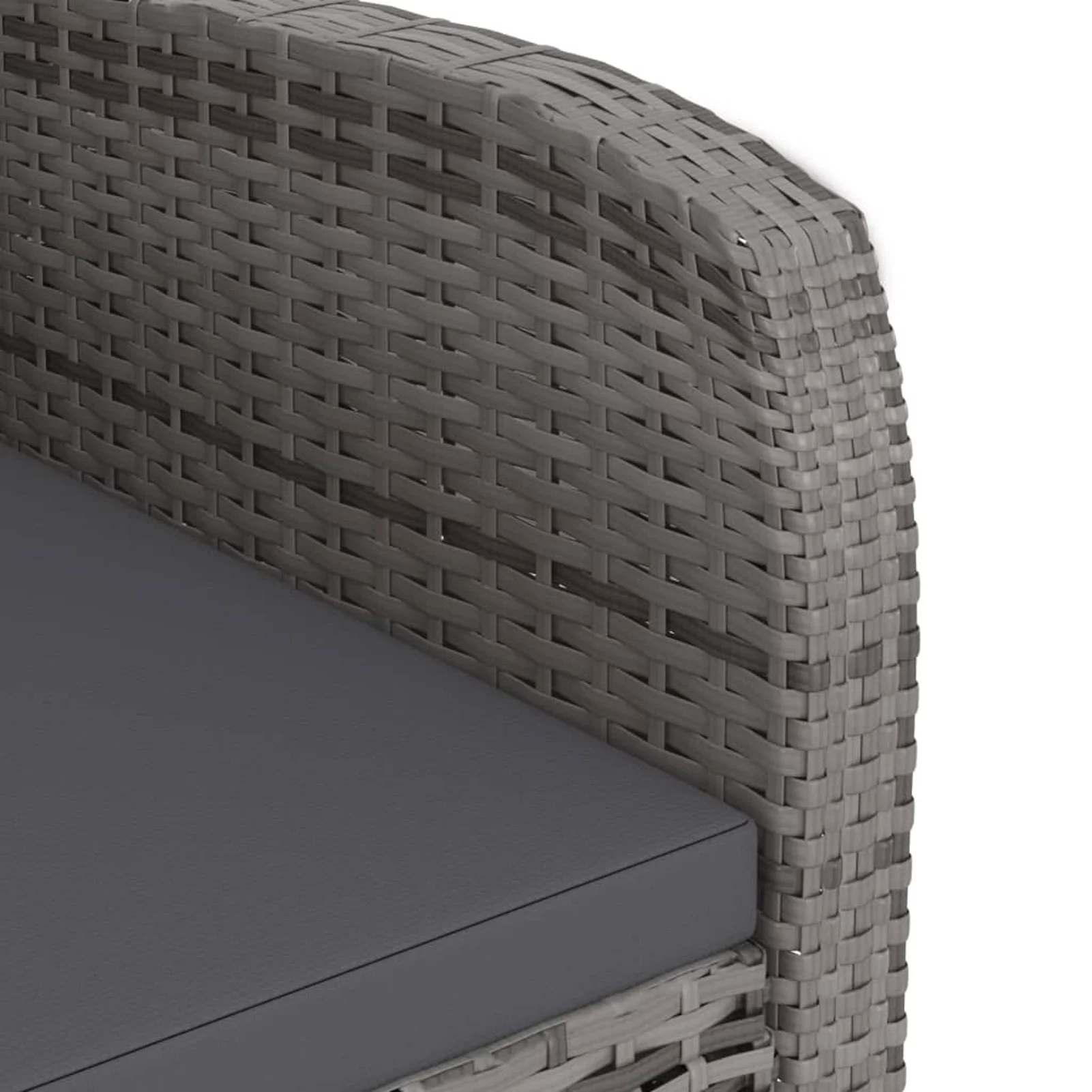 Dcenta 9 Piece Patio Dining Set with Cushions Poly Rattan Gray