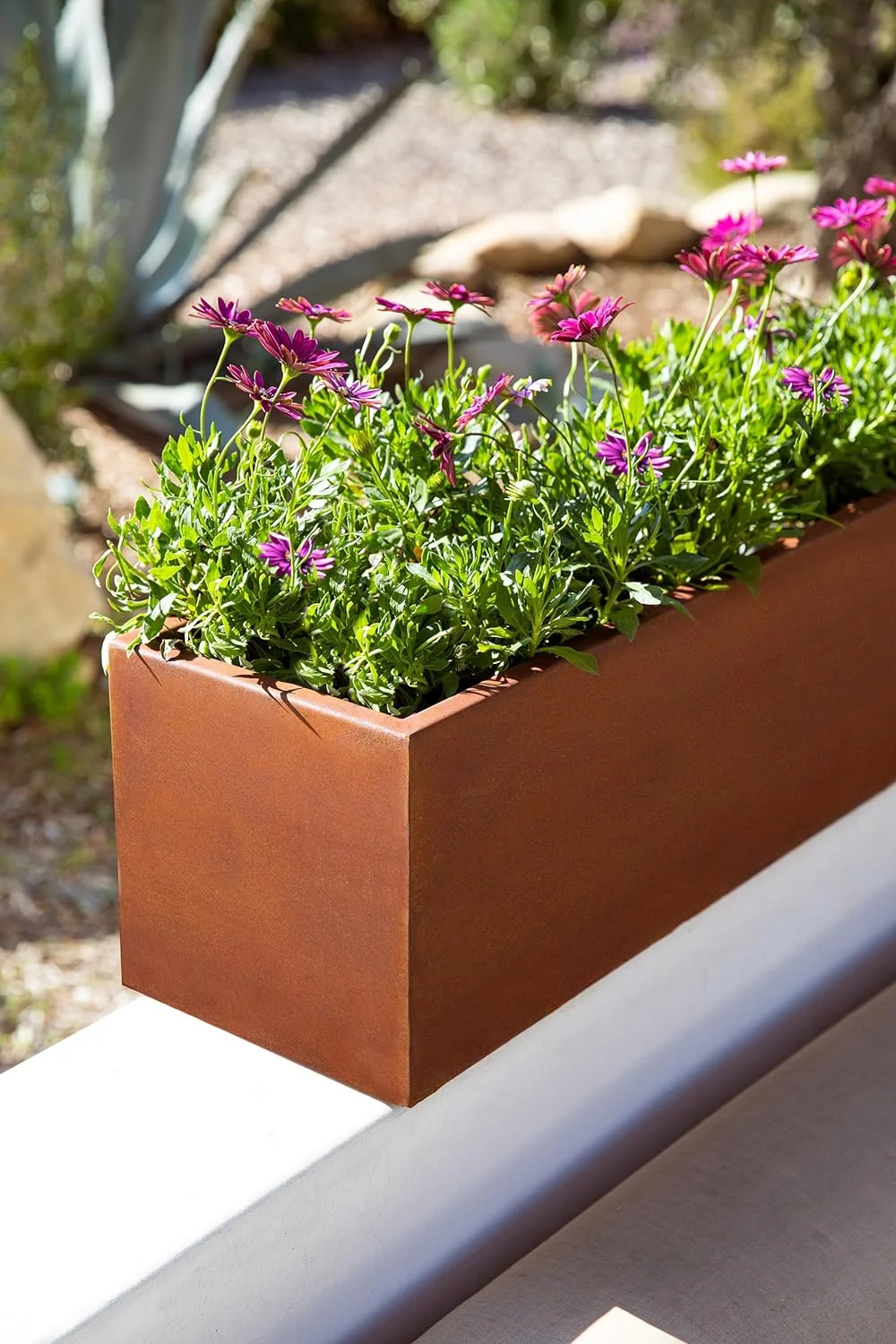 Metallic Series Steel Rectangular Window Box Planter, 36''