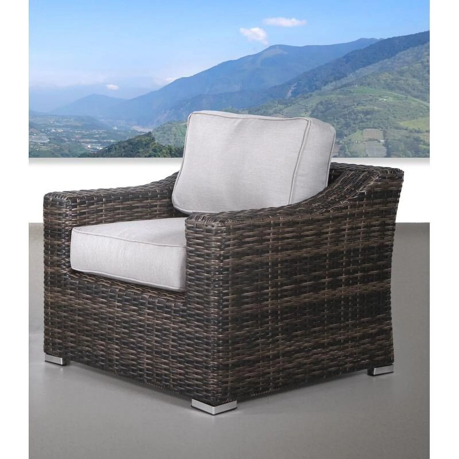 Living Source International Club Patio Chair with Cushions Espresso