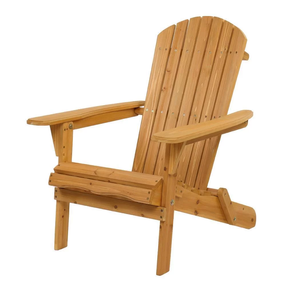 Foldable Fir Wood Adirondack Chair Patio Furniture Conversation Lounge Seat New