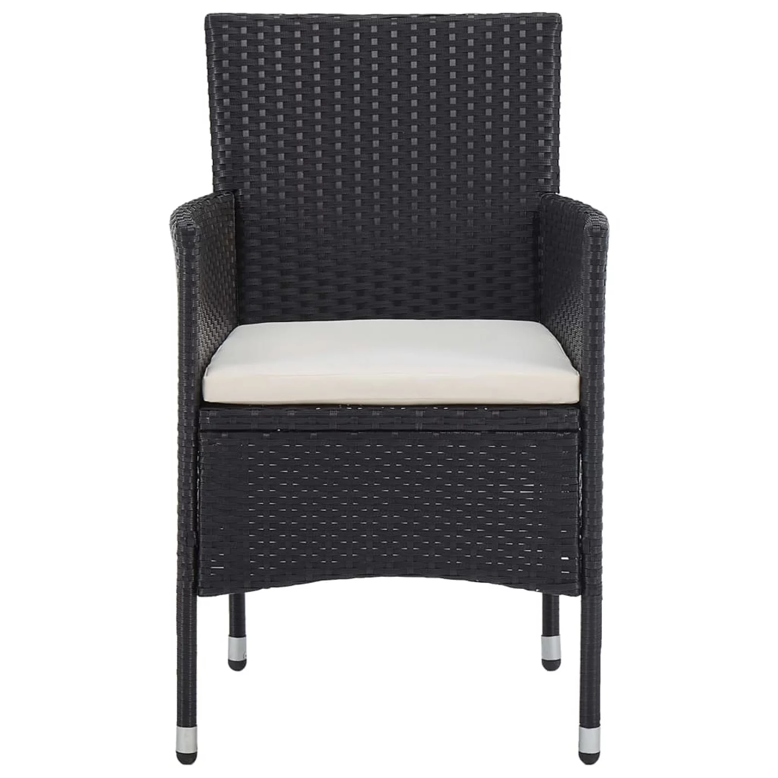 Suzicca Garden Dining Chairs 2pcs Poly Rattan Black