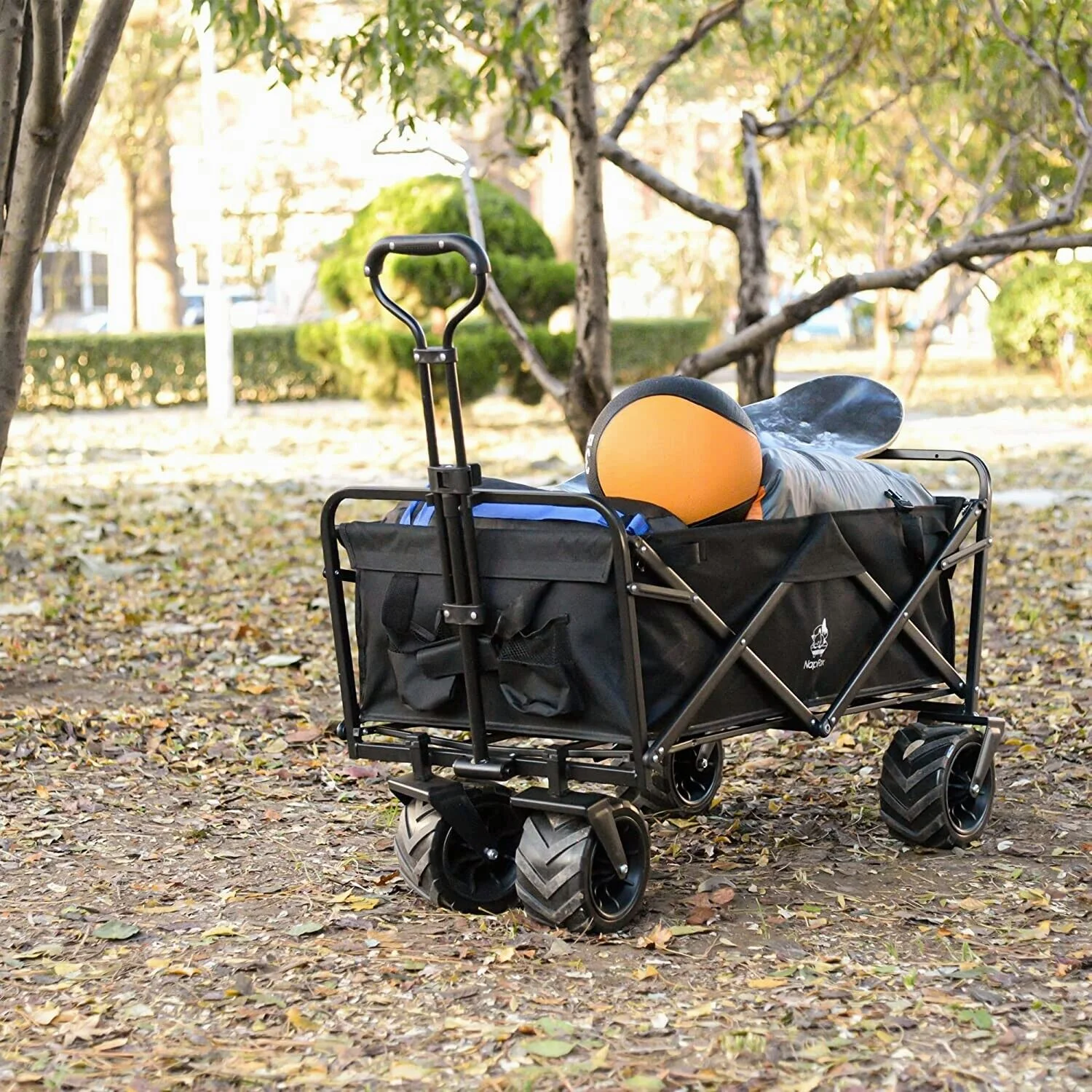 Collapsible Folding Beach Wagon Cart Heavy Duty Utility Wheels Outdoor Garden