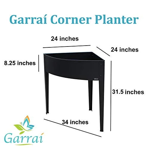 Corner Planter Metal Raised Garden Bed- Flower, herb or Vegetable Container, Gardening Outdoor Flower Pot