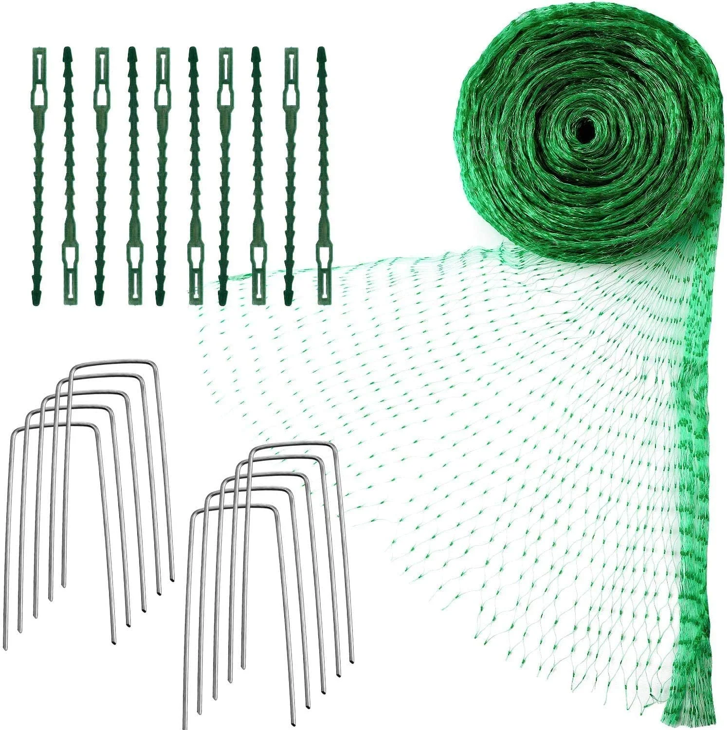 NAMZI Anti Bird Protection Net,Garden Plant Netting,Bird Netting Heavy Duty Nylon Suit for Seedlings,Vegetables.Fruit,Bushes with Reusable Cable and U-Shaped Garden Pegs