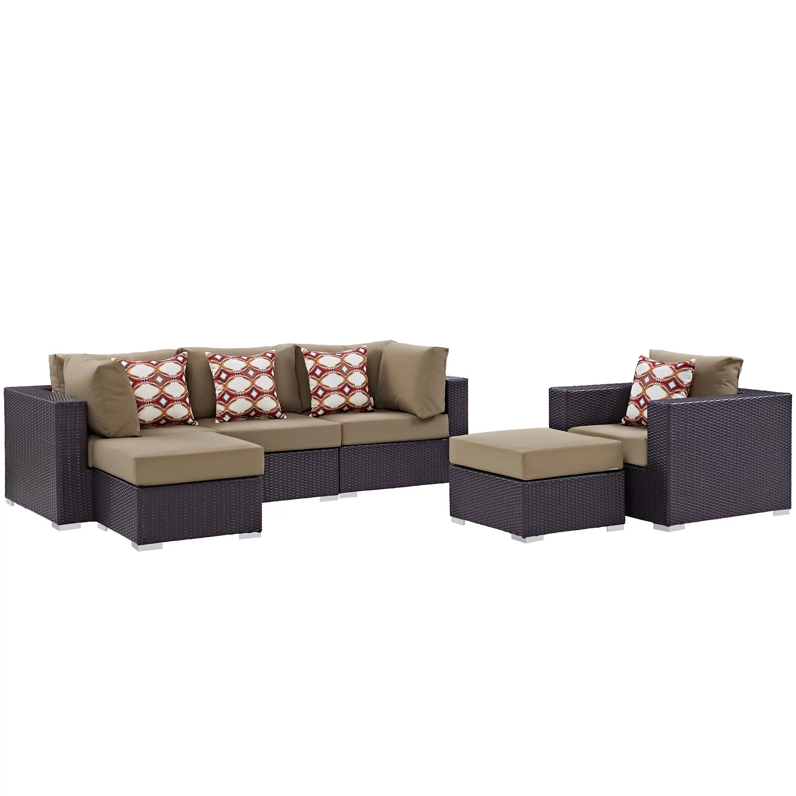 Modway Convene 6 Piece Outdoor Patio Conversation Set