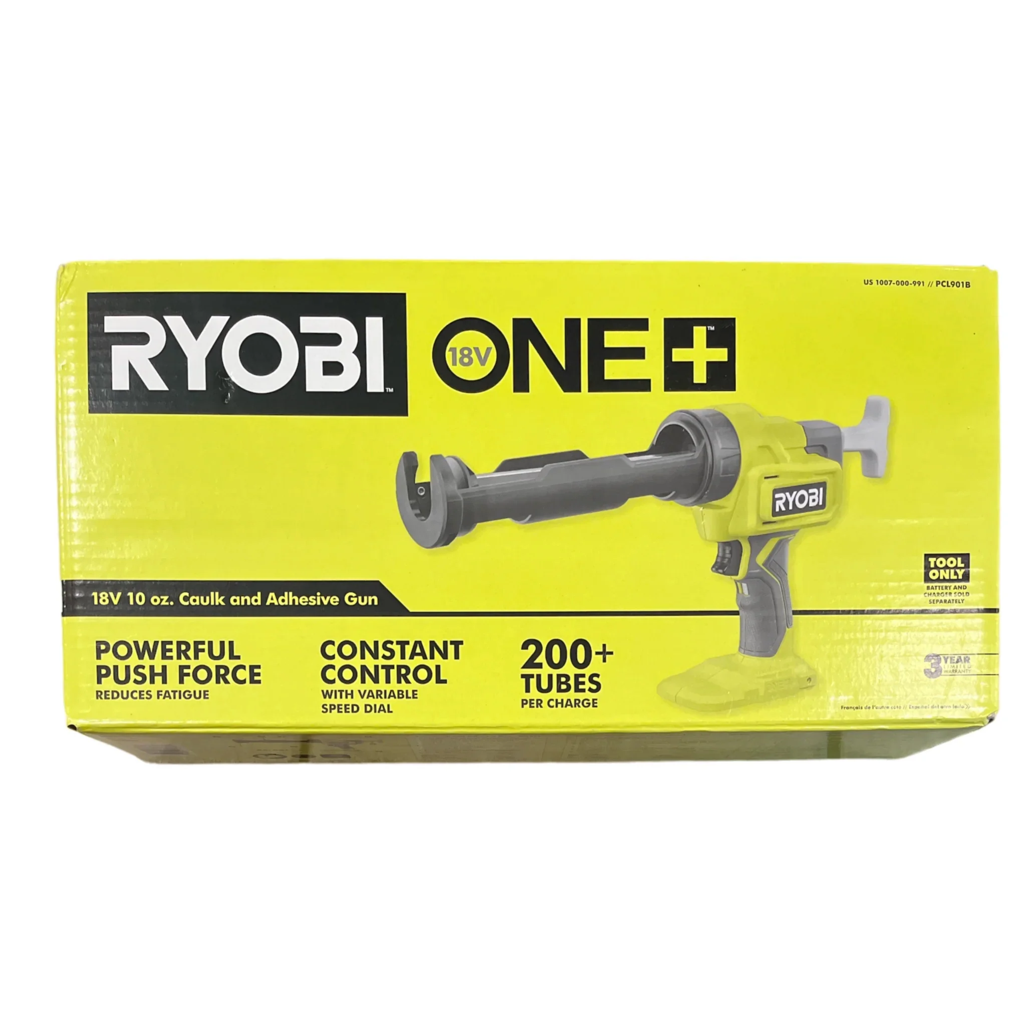 RYOBI 18V ONE+ 10 Oz. Caulk and Adhesive Gun 18 VOLT, Green (PCL901B)
