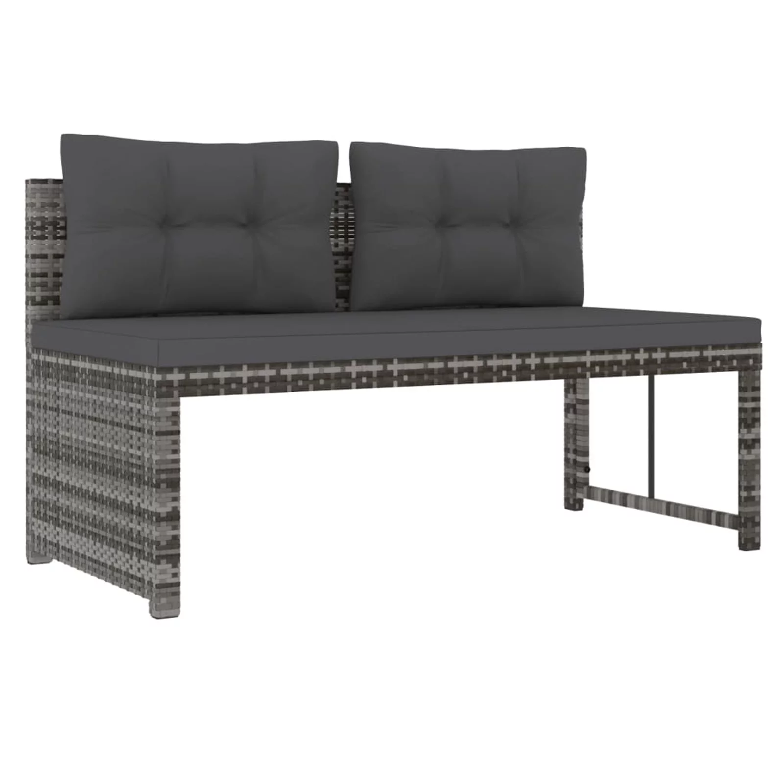 OWSOO 4 Piece Patio Dining Set with Cushions Gray Poly Rattan
