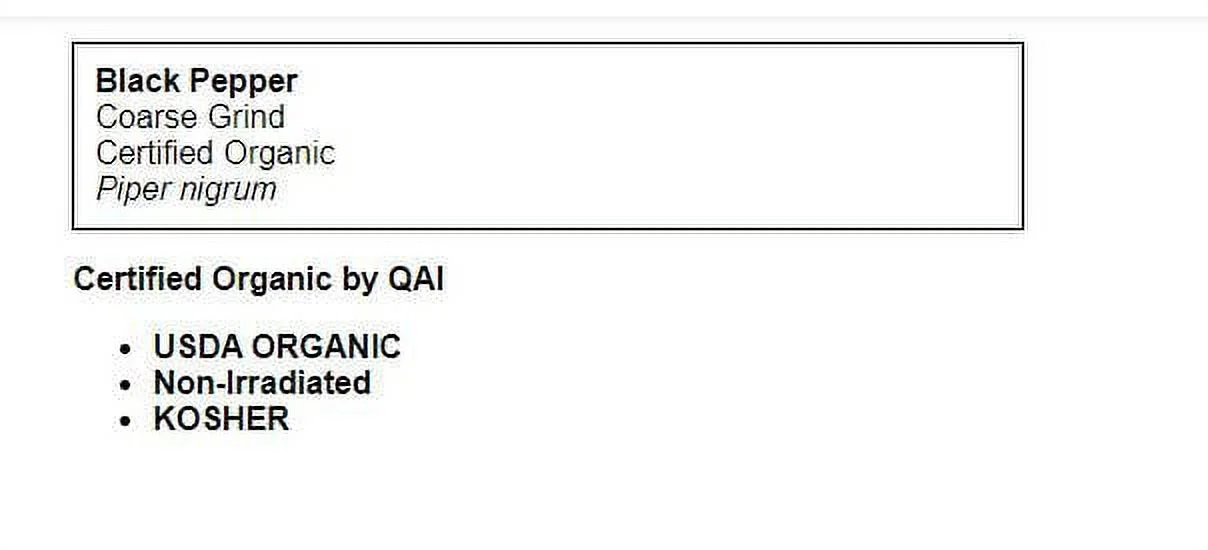 Frontier Black Pepper,Coarse (1x1LB )