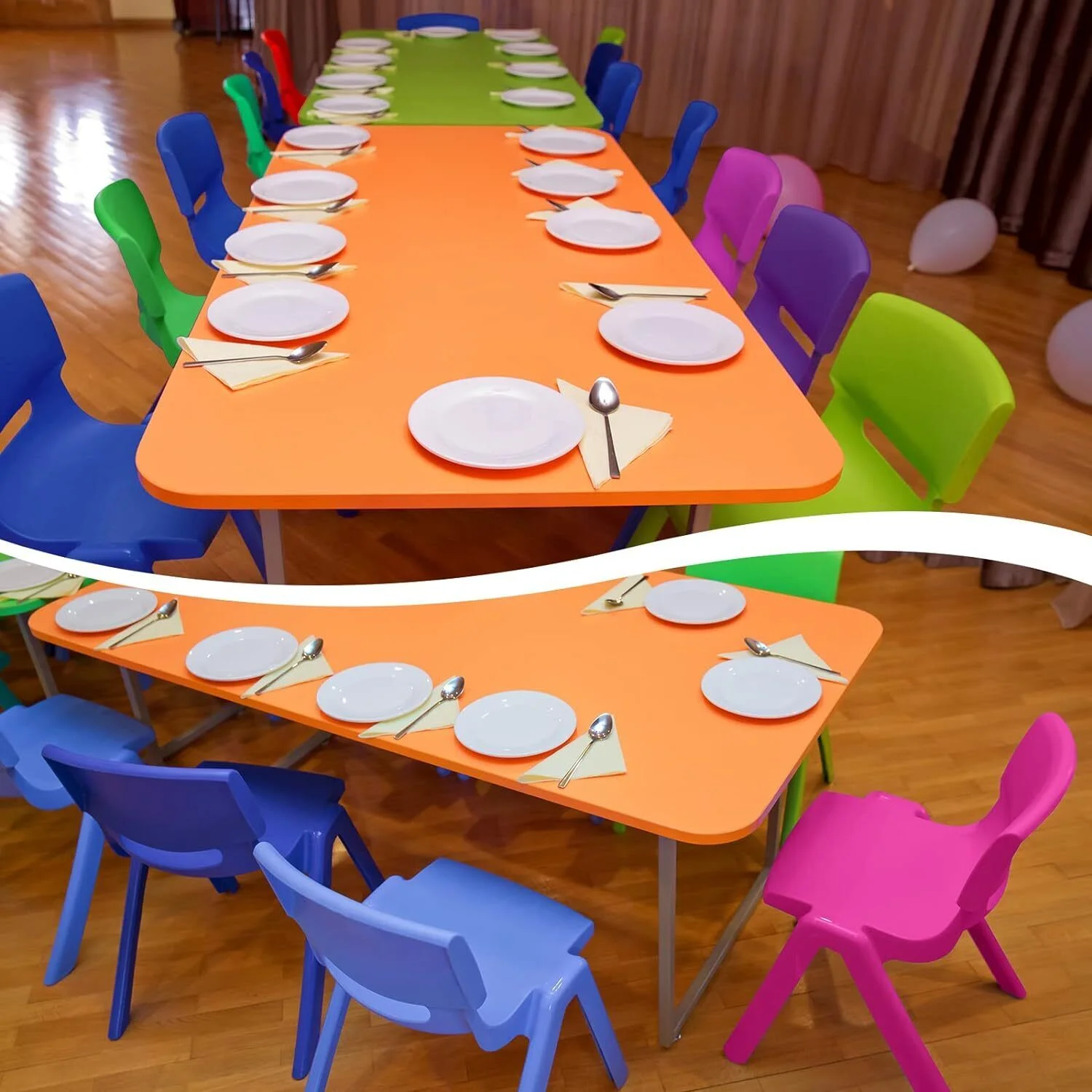 6 Pcs Stackable School Chairs Kids Plastic Stack Chairs Seating Height Classroom Chairs for Children Toddler Indoor Outdoor Home Playroom Daycare and Preschool Learning