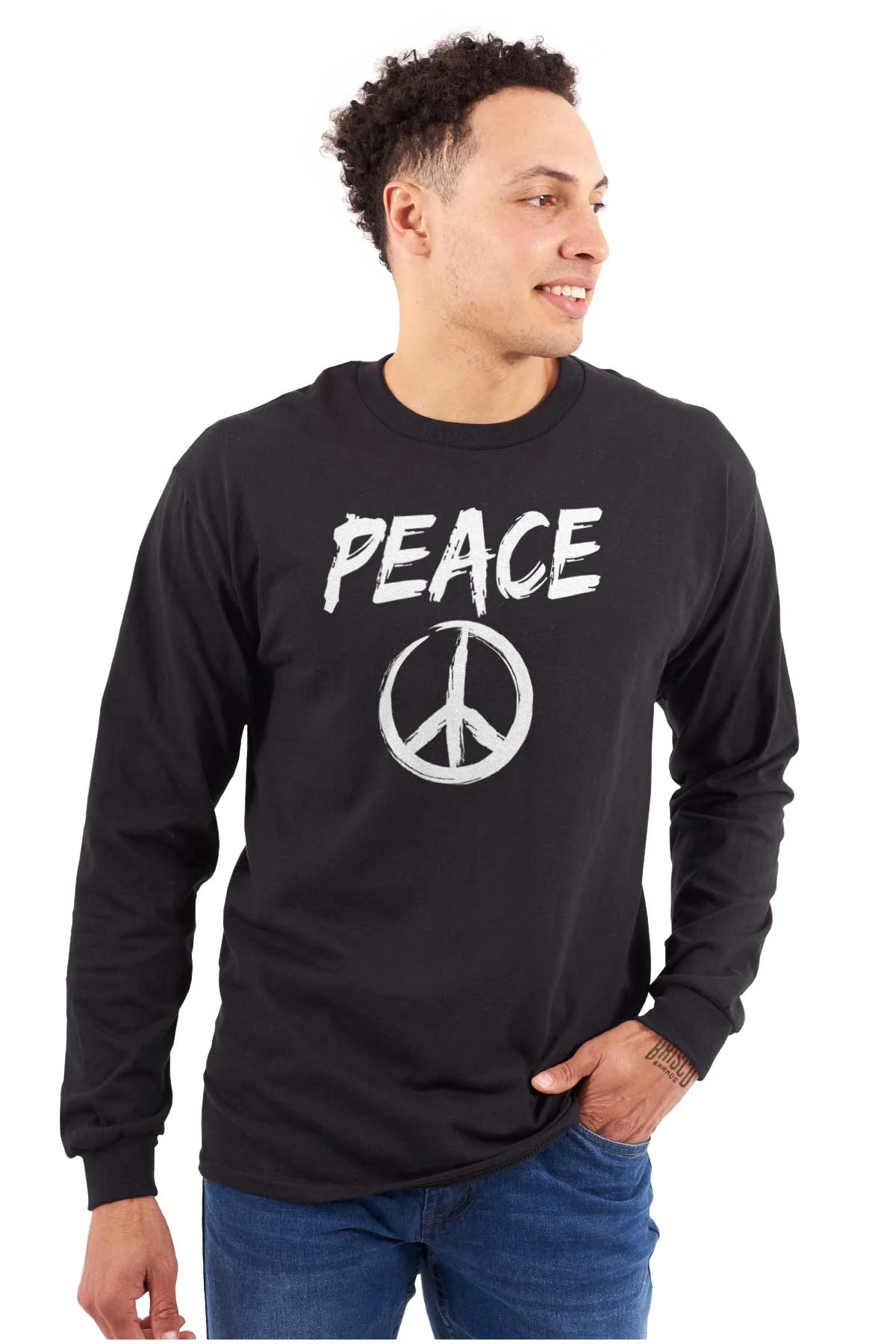 Hippie Peace Sign Make Love Not War Long Sleeve TShirt Men Women Brisco Brands 2X
