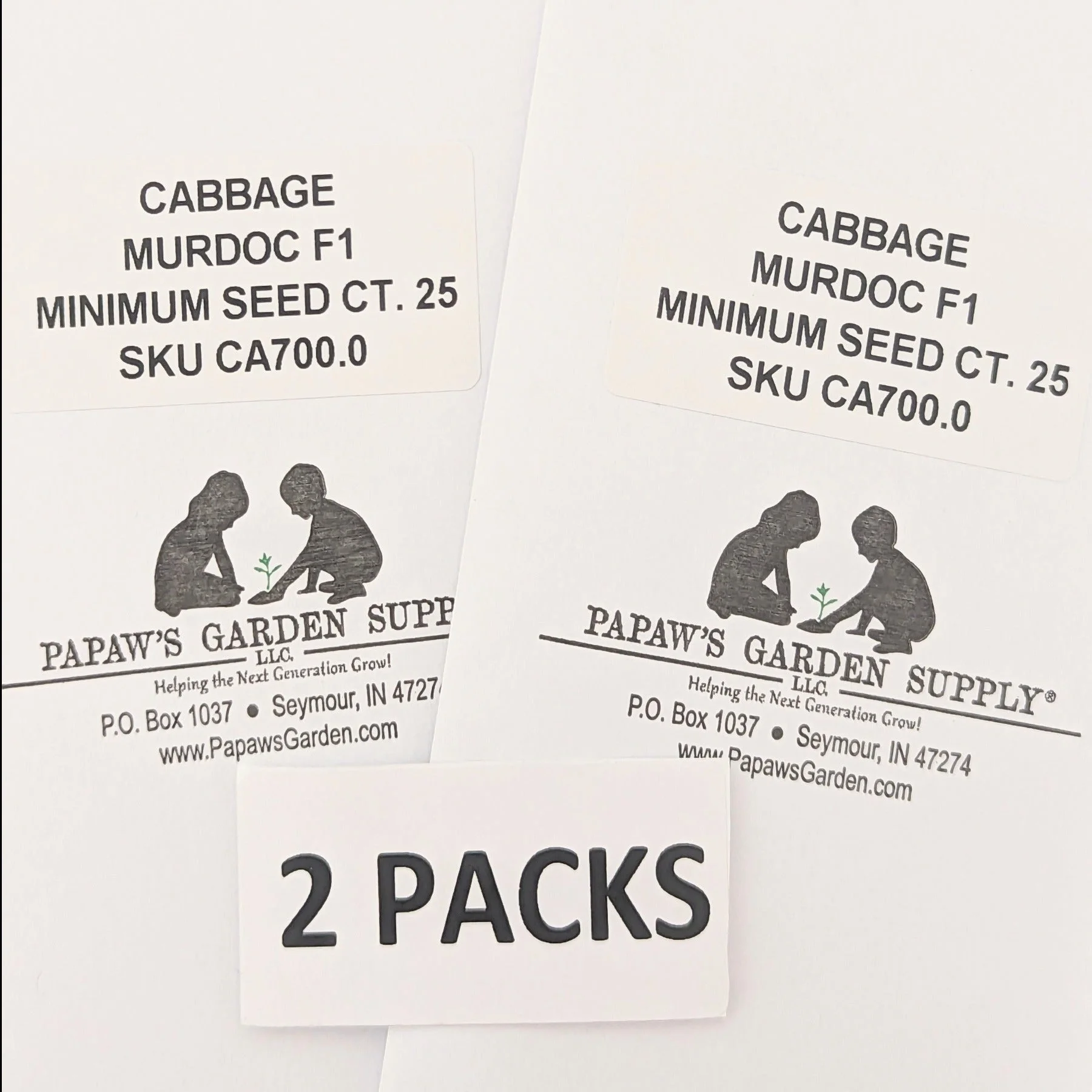 PAPAW'S GARDEN SUPPLY LLC. HELPING THE NEXT GENERATION GROW! Murdoc Pointed Head Cabbage 5 Pack of 25 Seeds Each