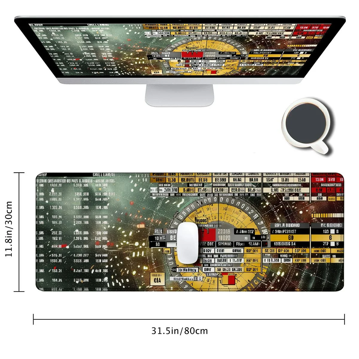 Cmefzd Music Theory Cheat Sheet with Mousepad, and Chord Building Table Mouse Mat, Educational Music Poster with Intervals Table Desk Mat KMH 31.5x11.8 in