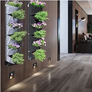 BUYTER Vertical Wall Hanging Garden Planter with 6 Pockets Flower Pots Felt Planter Grow Container Bags (Blacky)