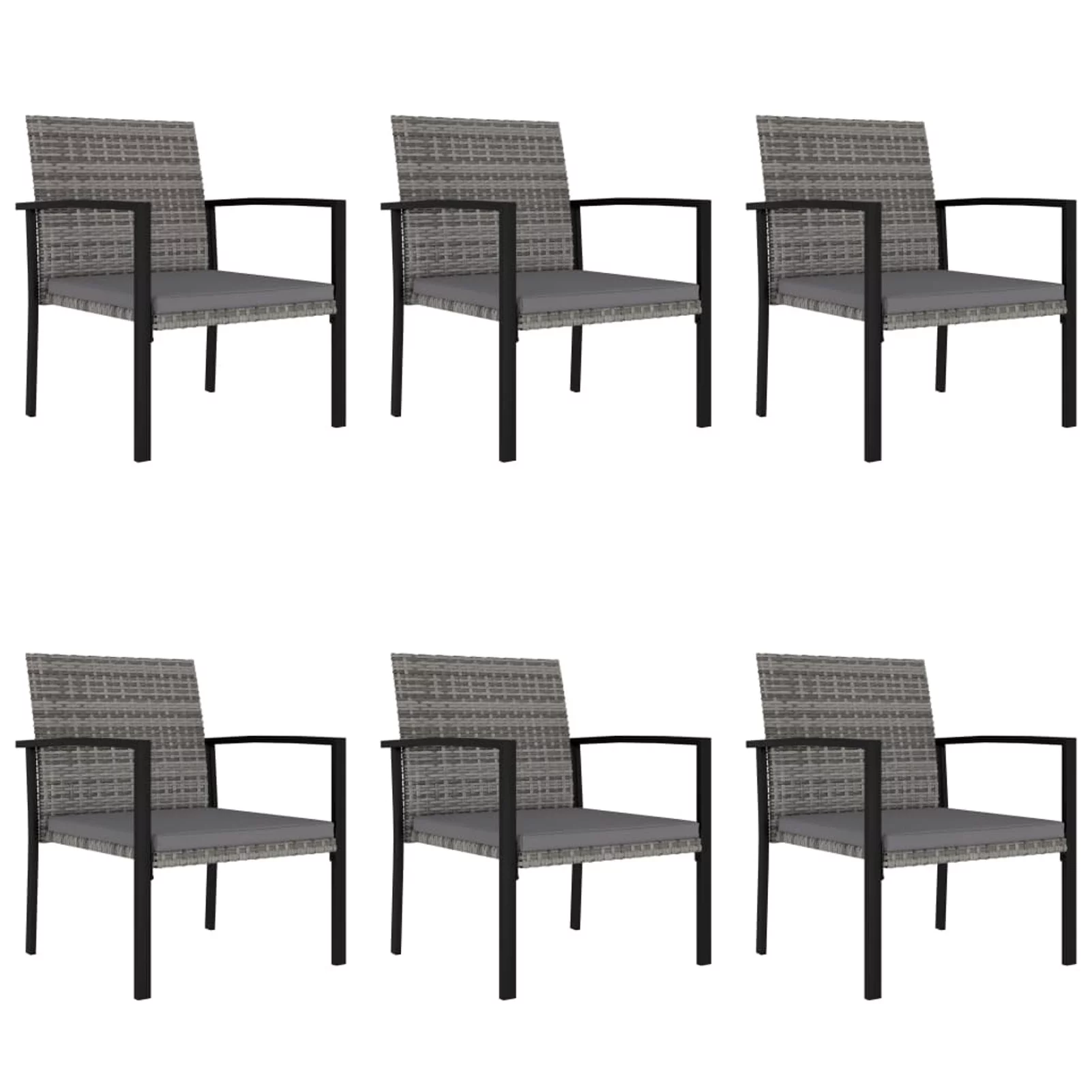 Suzicca 7 Piece Patio Dining Set Poly Rattan Gray
